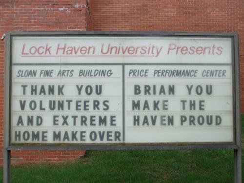 Lock Haven thanks Extreme Makeover 